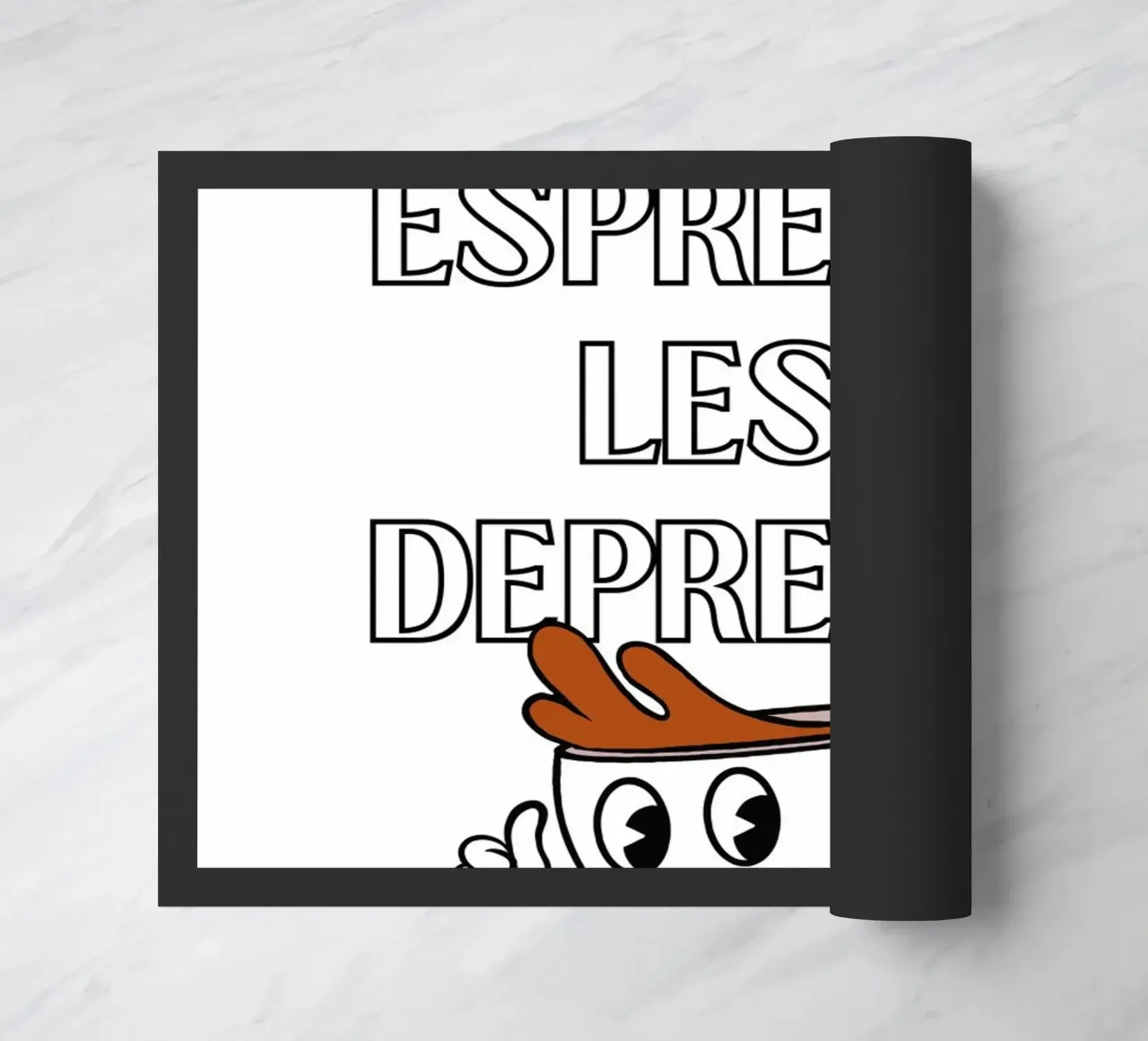More Espresso Less Depresso - Funny Coffee Art Print zerbino da homdeco
