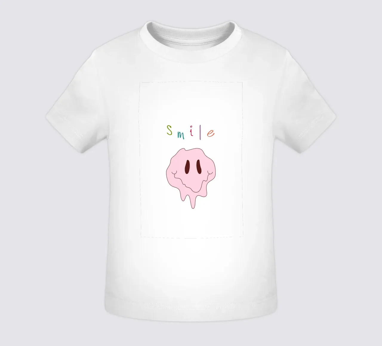 Melted Smiley "Smile" - Pastel Psychedelic Art Print baby t-shirt by homdeco