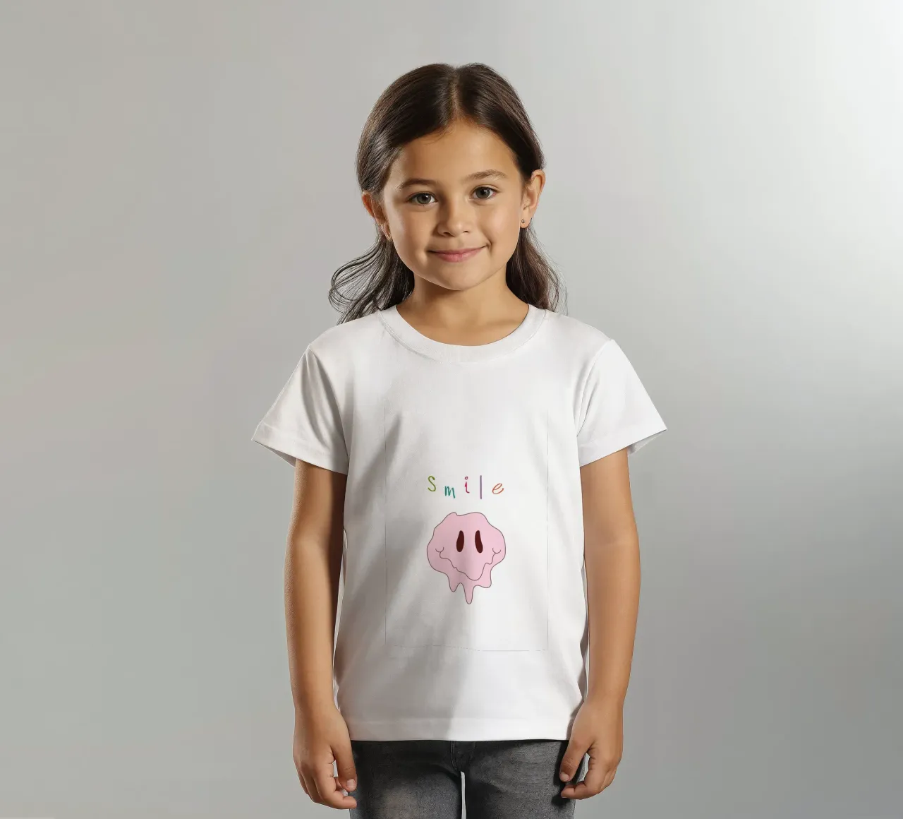 Melted Smiley "Smile" - Pastel Psychedelic Art Print kids t-shirt by homdeco