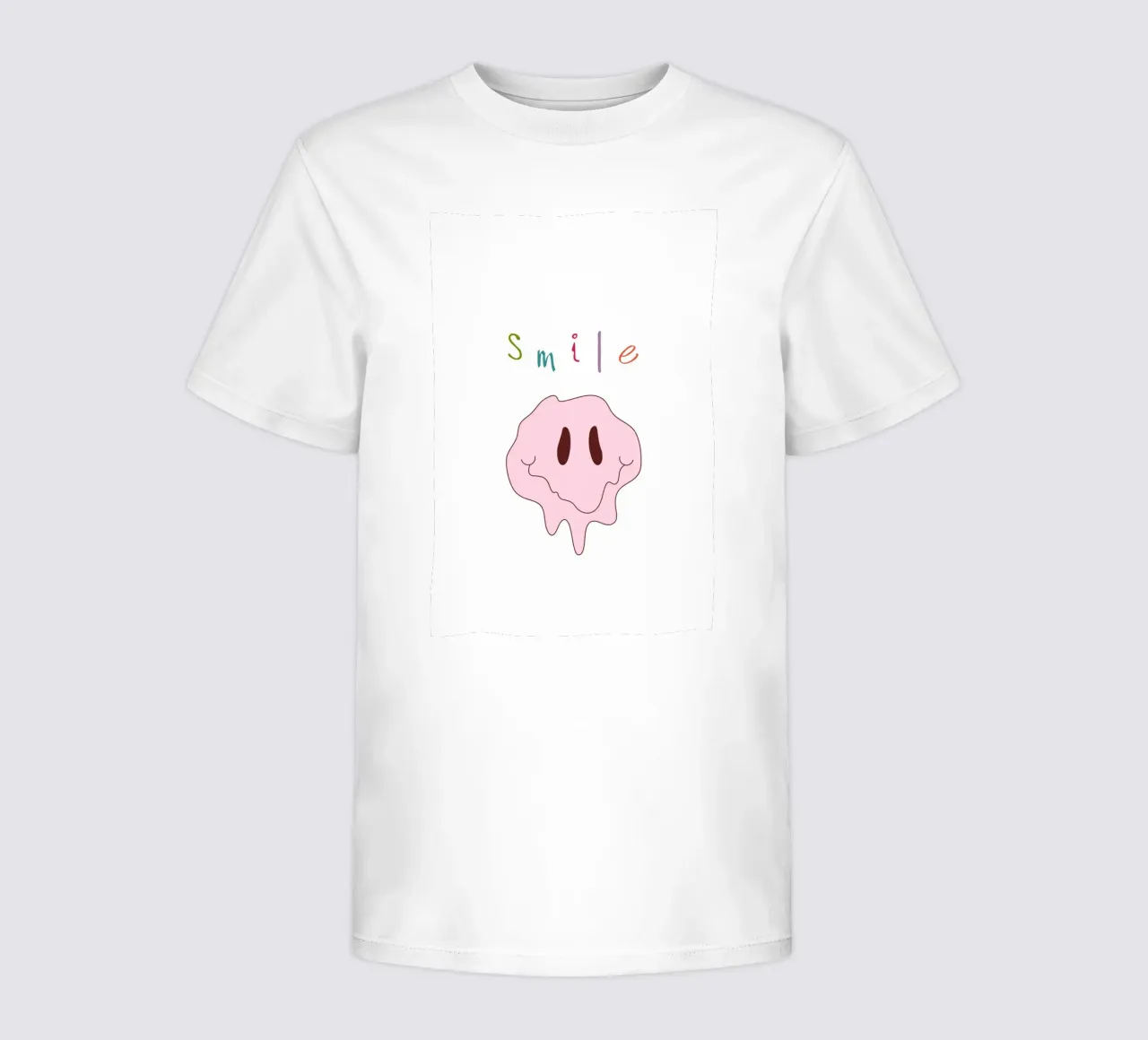 Melted Smiley "Smile" - Pastel Psychedelic Art Print kids t-shirt by homdeco