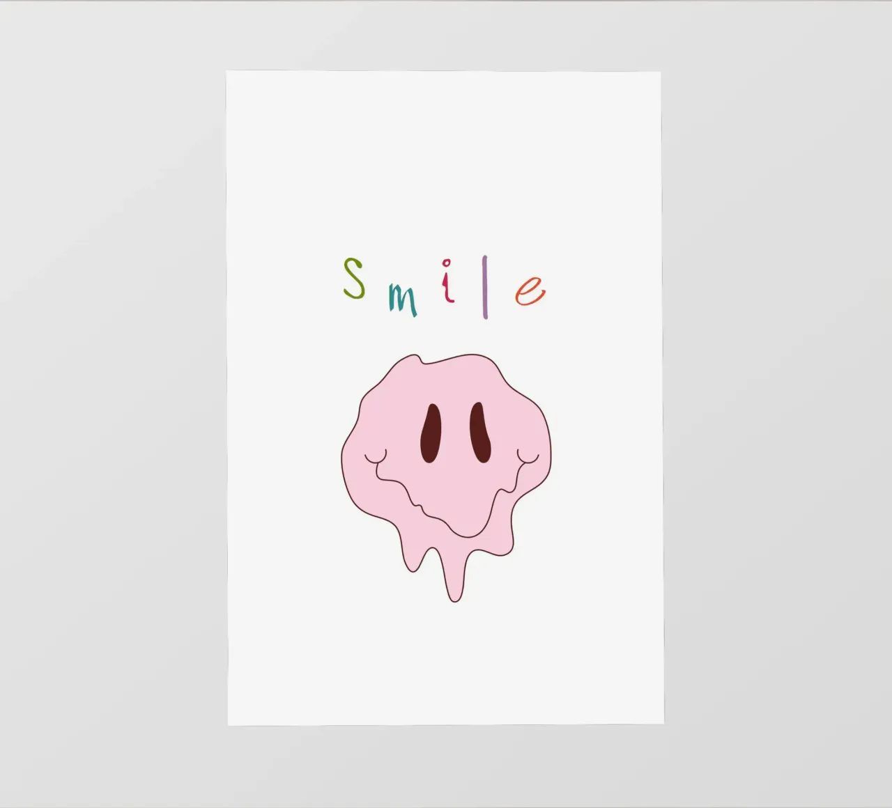 Melted Smiley "Smile" - Pastel Psychedelic Art Print backlit film by homdeco