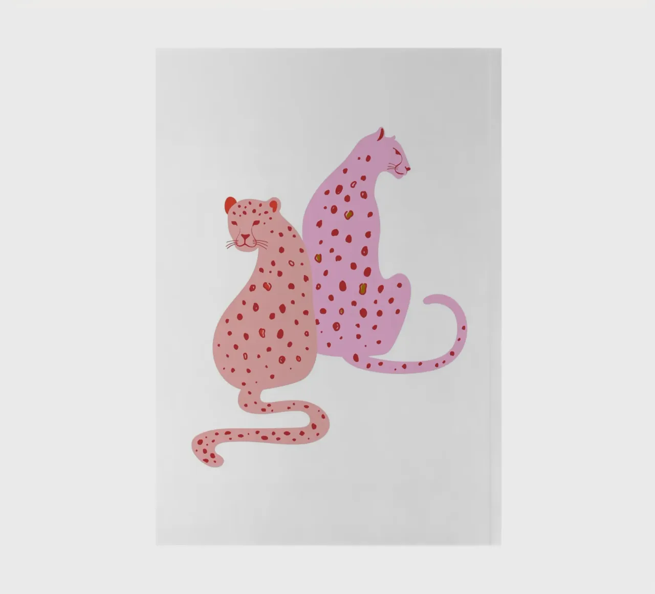 Pink Leopard Duo - Abstract Pop Art Print notebook by homdeco