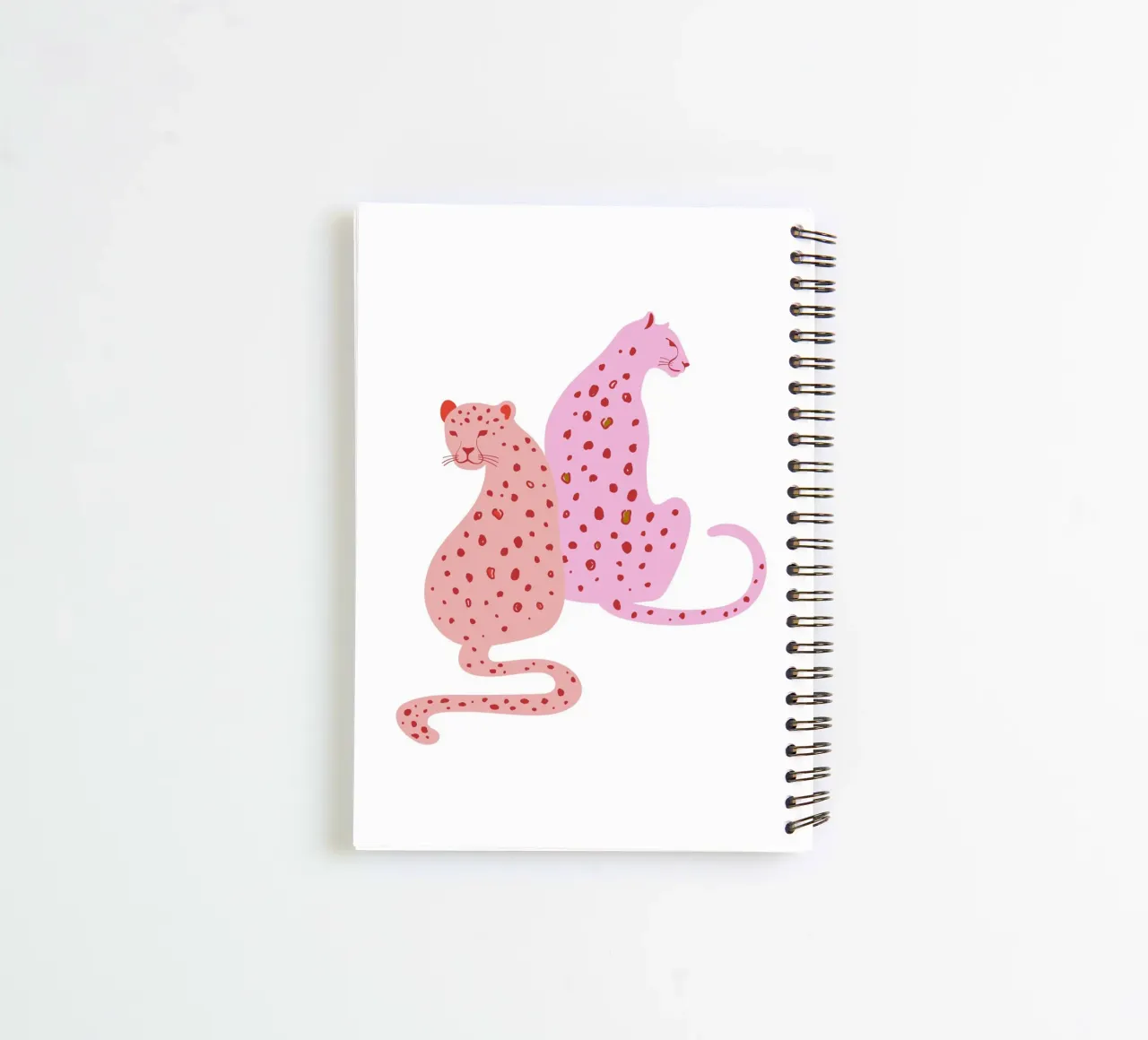 Pink Leopard Duo - Abstract Pop Art Print spiral notebook by homdeco