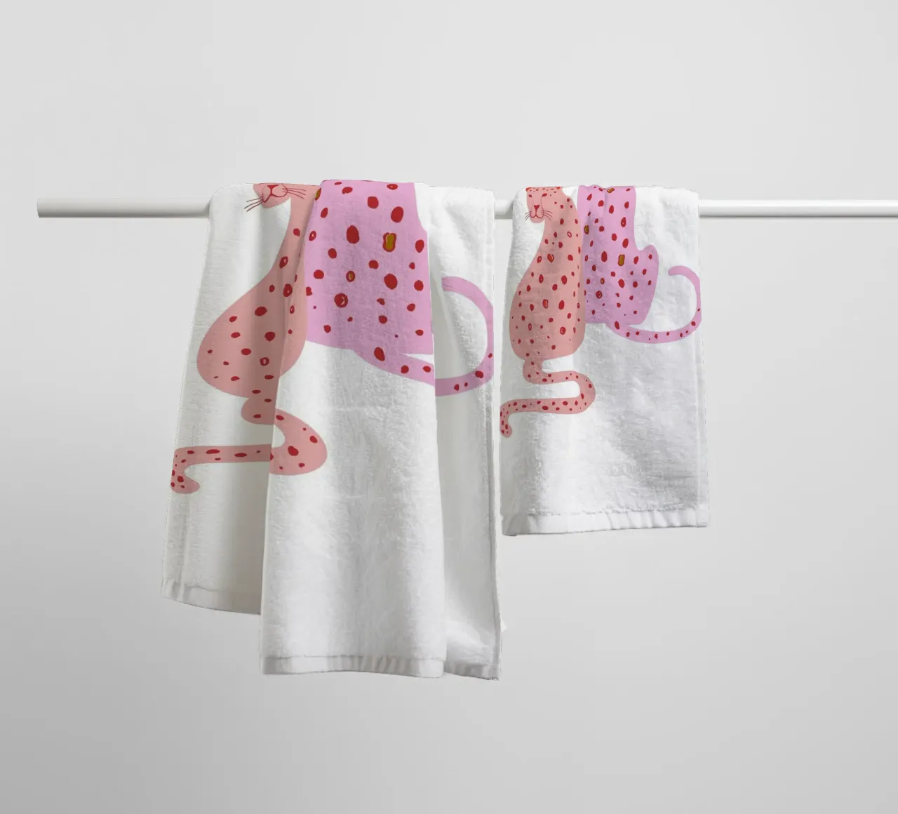 Pink Leopard Duo - Abstract Pop Art Print towel by homdeco