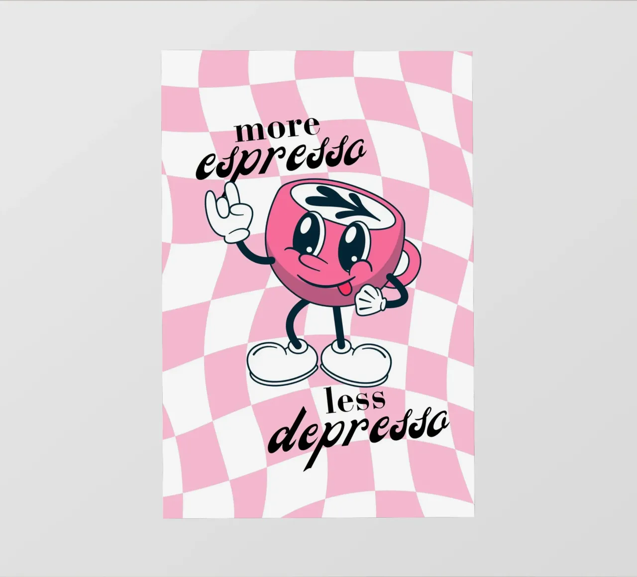 "More Espresso Less Depresso" - Retro Coffee Print pellicola backlit da homdeco