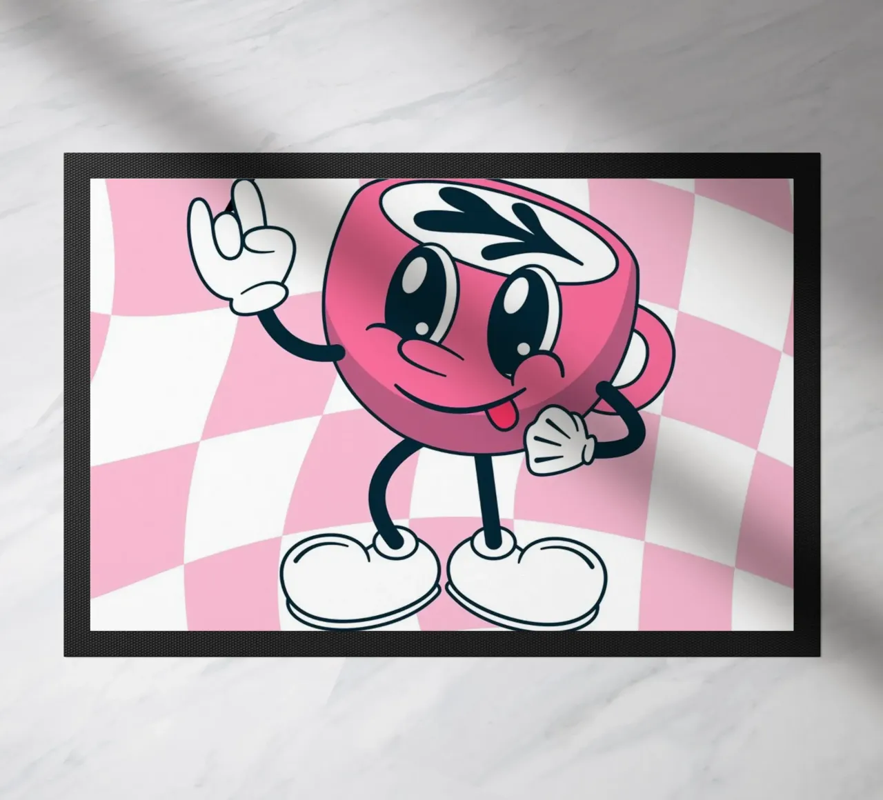 "More Espresso Less Depresso" - Retro Coffee Print zerbino da homdeco