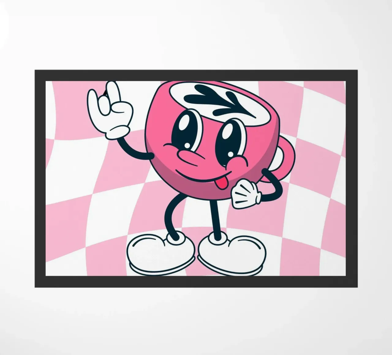 "More Espresso Less Depresso" - Retro Coffee Print zerbino da homdeco