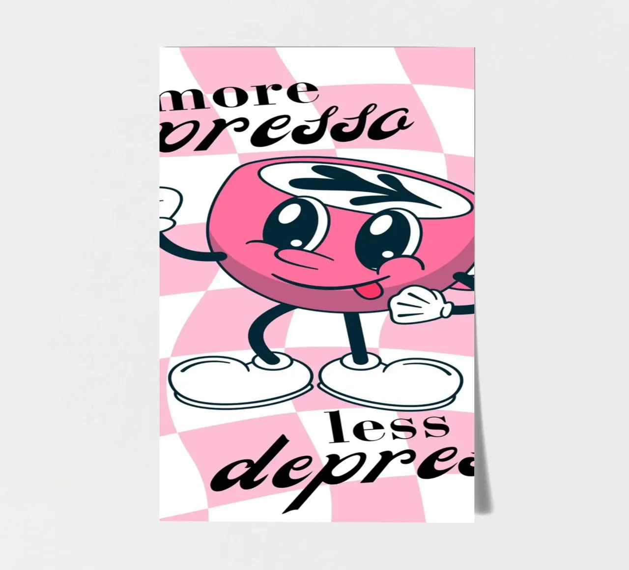 "More Espresso Less Depresso" - Retro Coffee Print foglio adesivo da homdeco