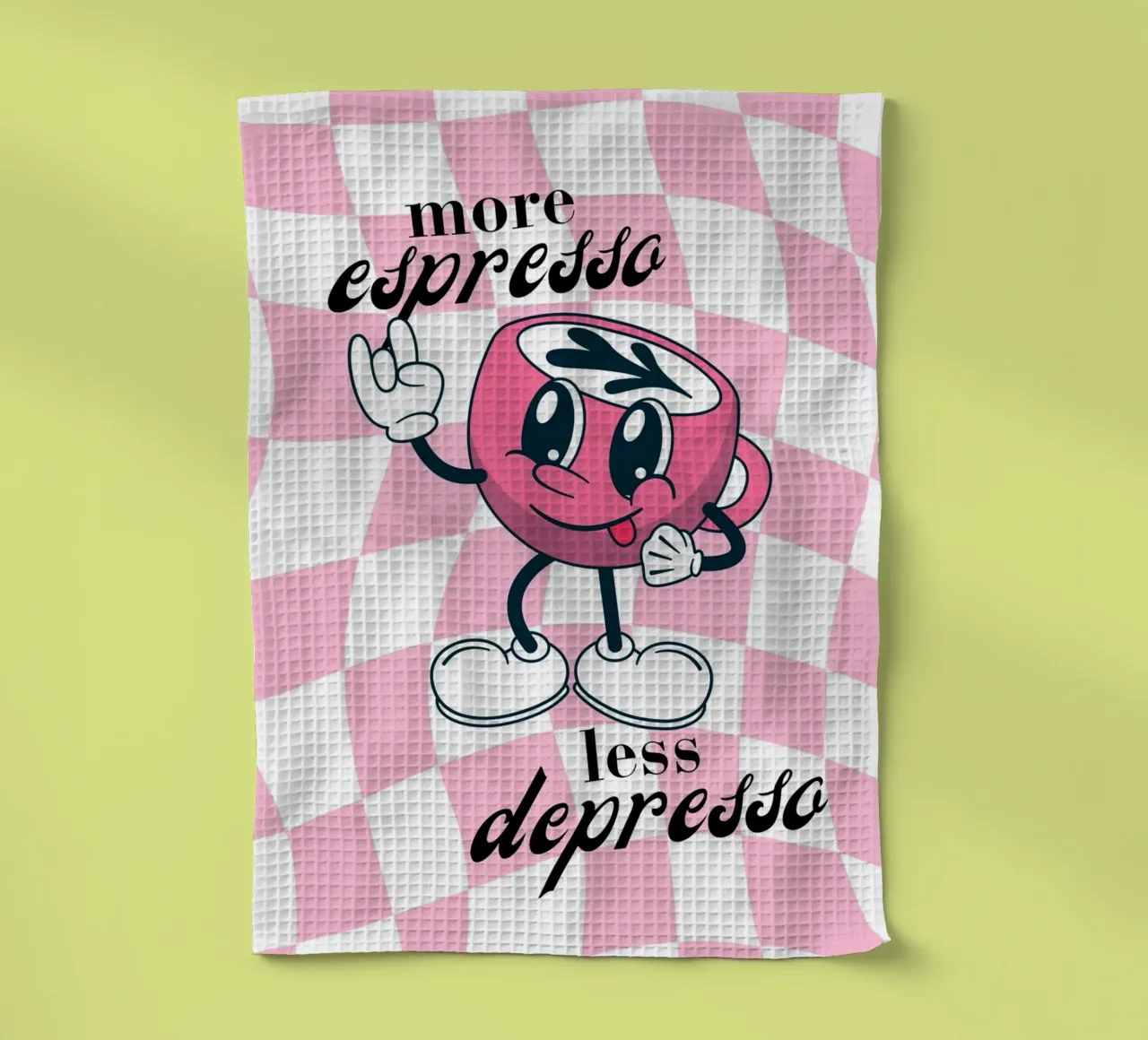 "More Espresso Less Depresso" - Retro Coffee Print canovaccio da cucina da homdeco
