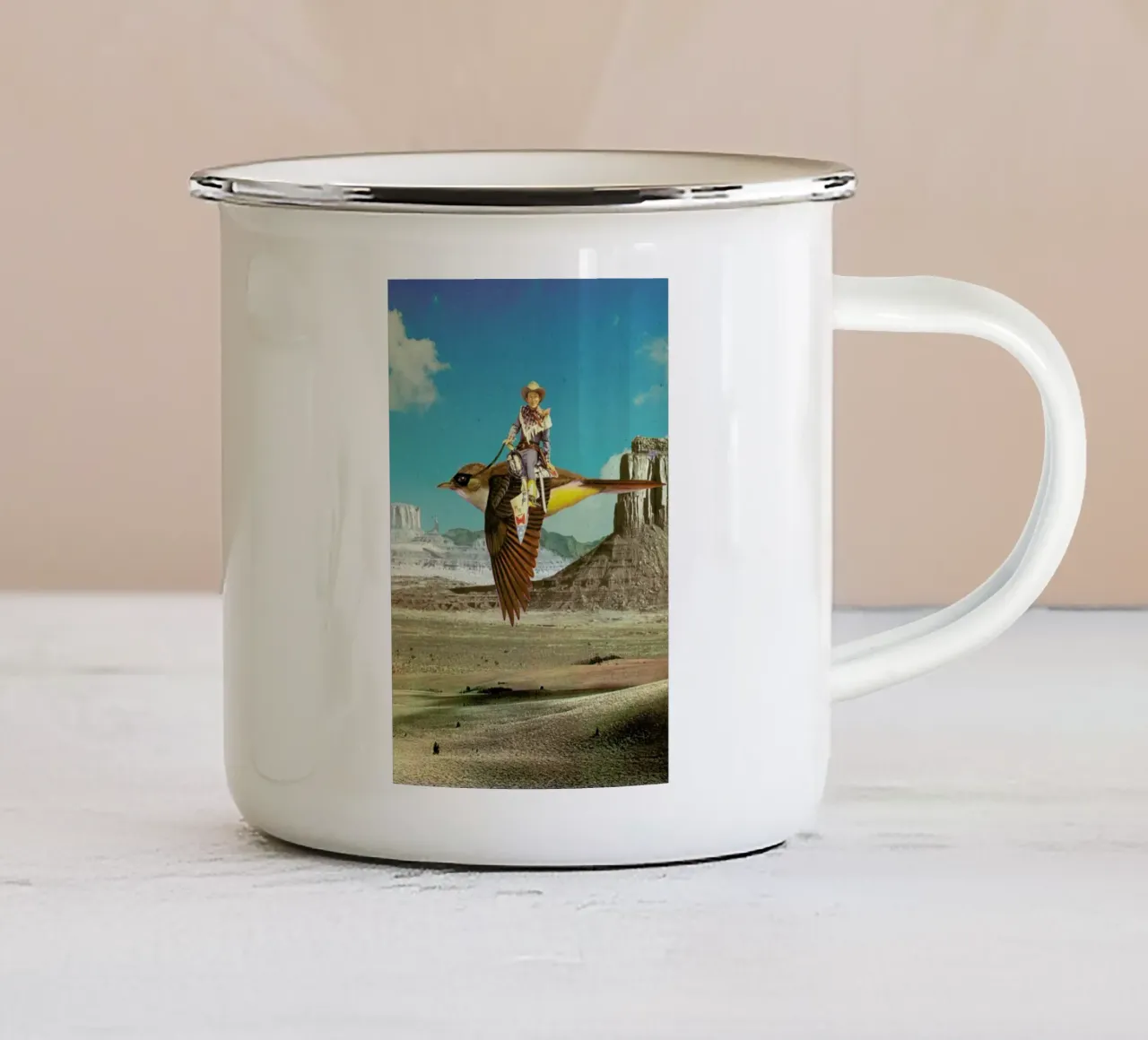 happy trails tazza in smalto da Sammy Slabbinck