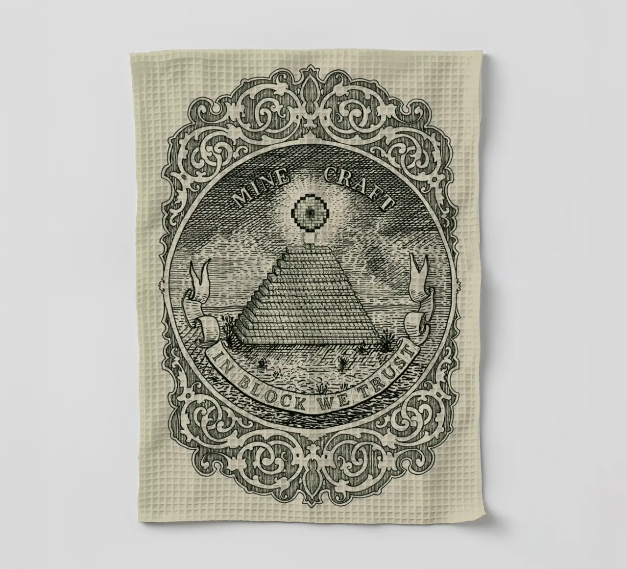 In Block We Trust canovaccio da cucina da Florent Bodart