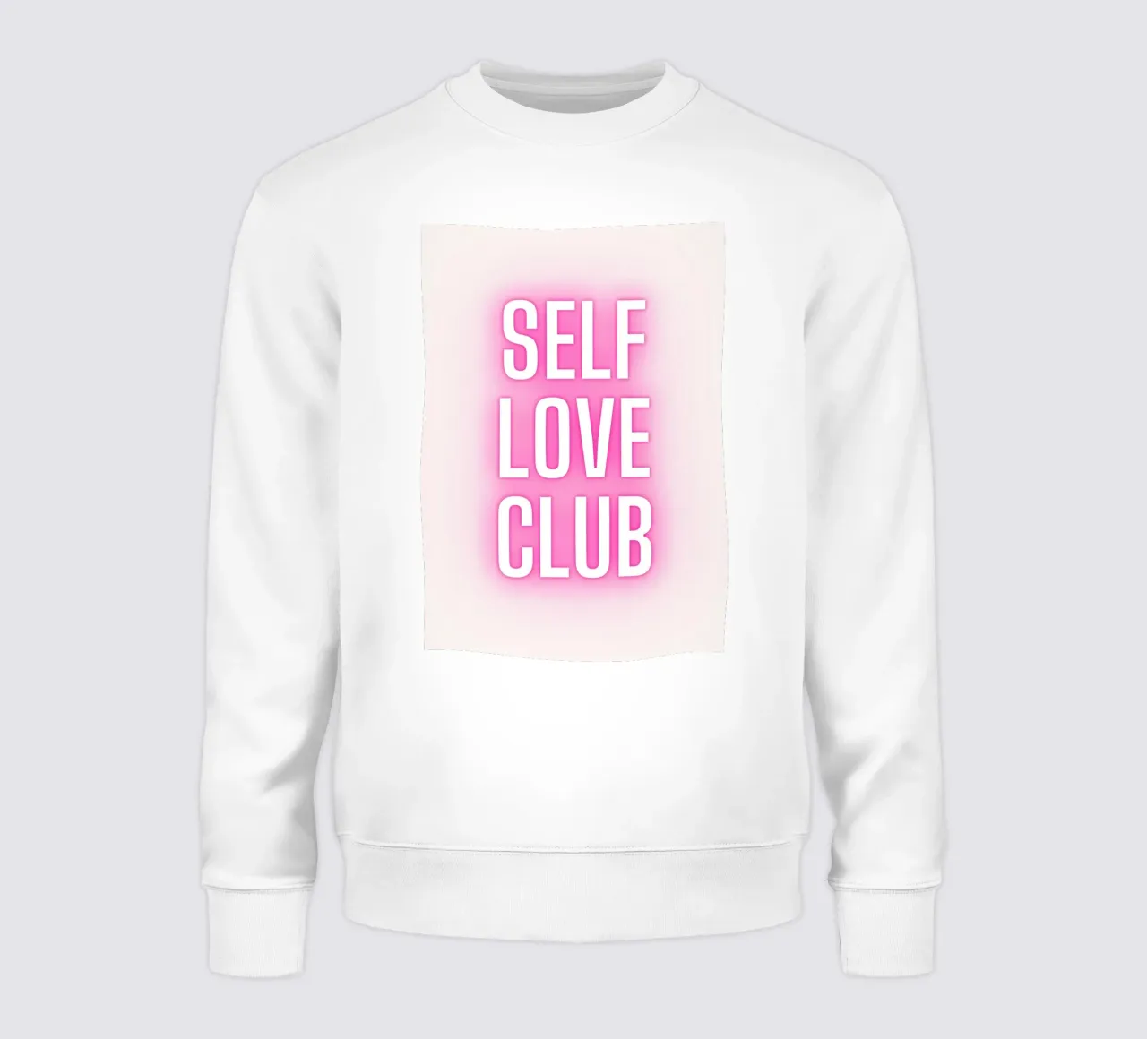 Self Love Club Neon Glow - Empowering Pink Digital Print sweatshirt by homdeco