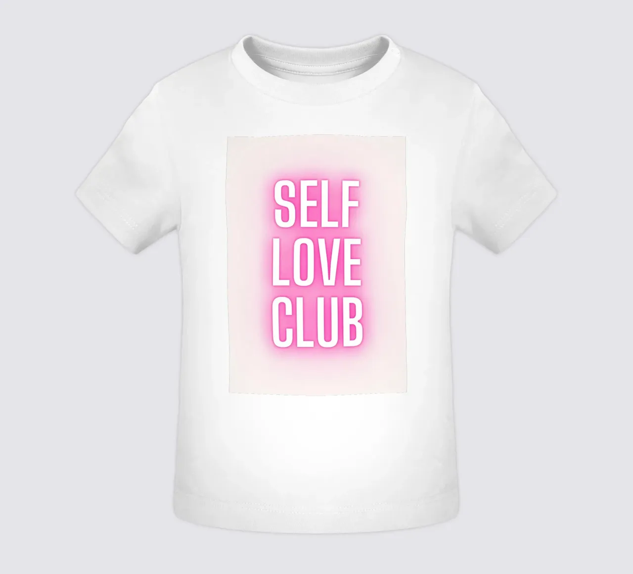 Self Love Club Neon Glow - Empowering Pink Digital Print baby t-shirt by homdeco
