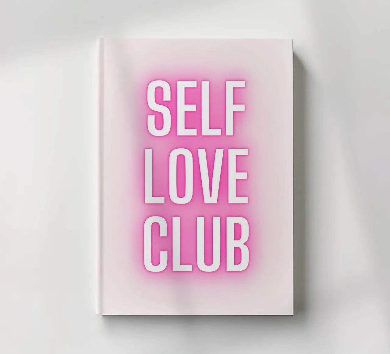 Self Love Club Neon Glow - Empowering Pink Digital Print notebook by homdeco
