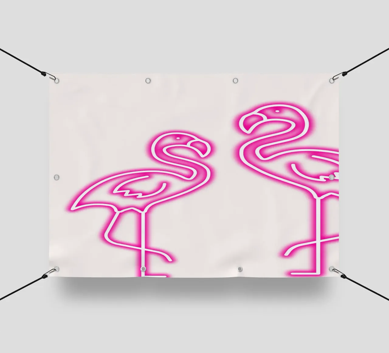 Neon Flamingo Duo - Tropical Pink Glow Art Print pvc cover by homdeco