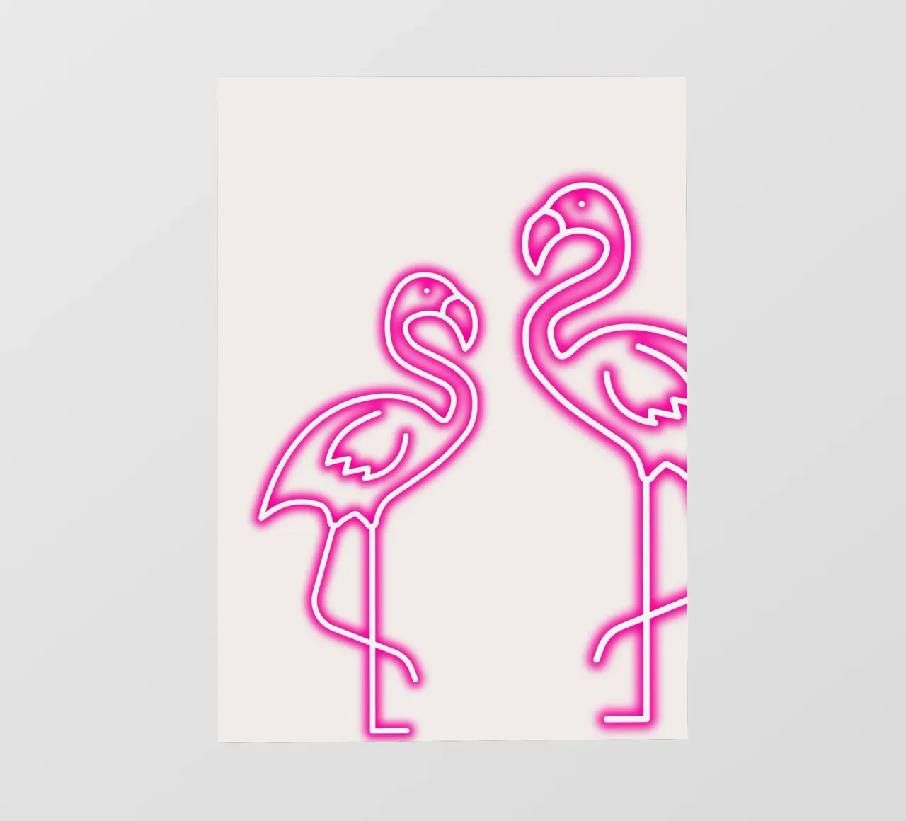 Neon Flamingo Duo - Tropical Pink Glow Art Print pvc cover by homdeco