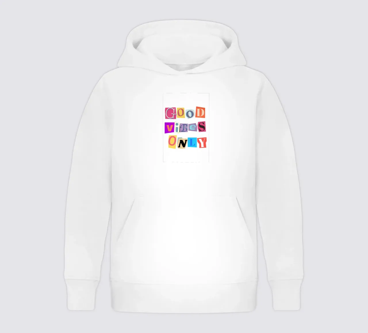 Collage découpé "Good Vibes Only" - Retro Text Art sweat à capuche enfant de homdeco