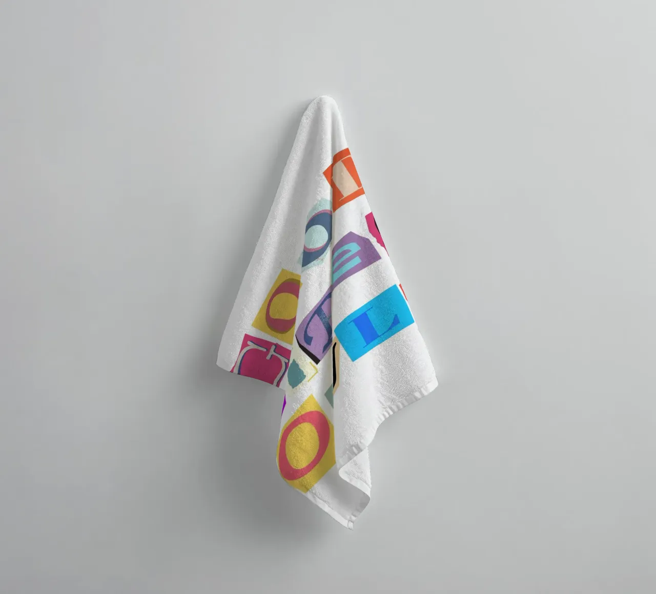 Collage découpé "Good Vibes Only" - Retro Text Art serviette de bain de homdeco