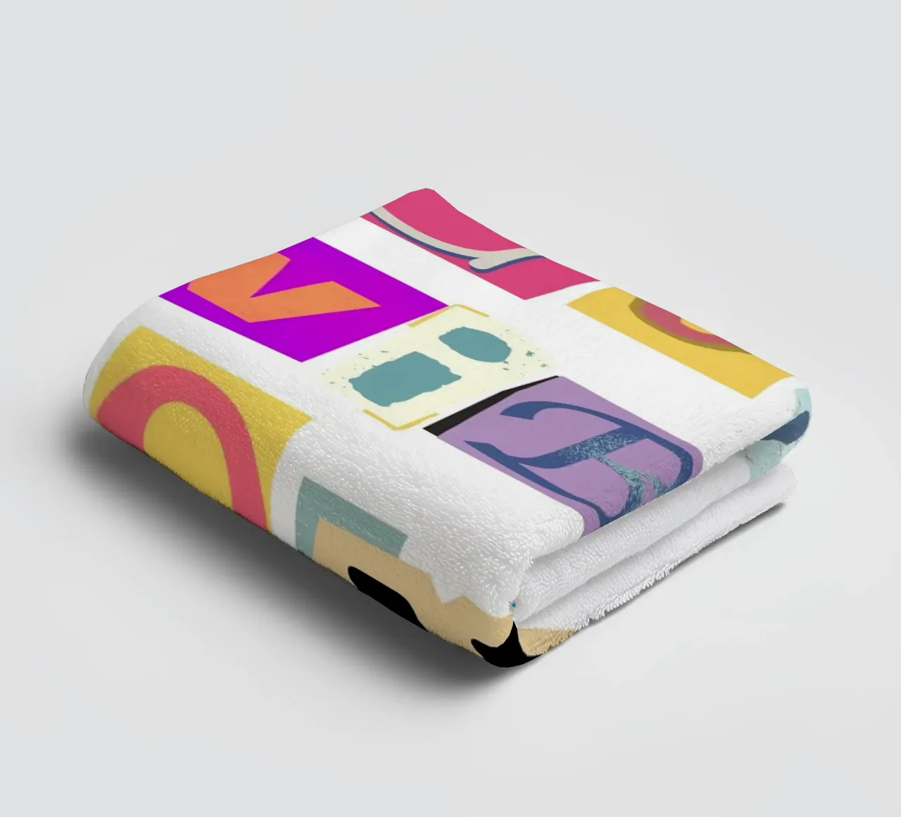 "Good Vibes Only" Cut-Out Collage - Retro Text Art towel by homdeco