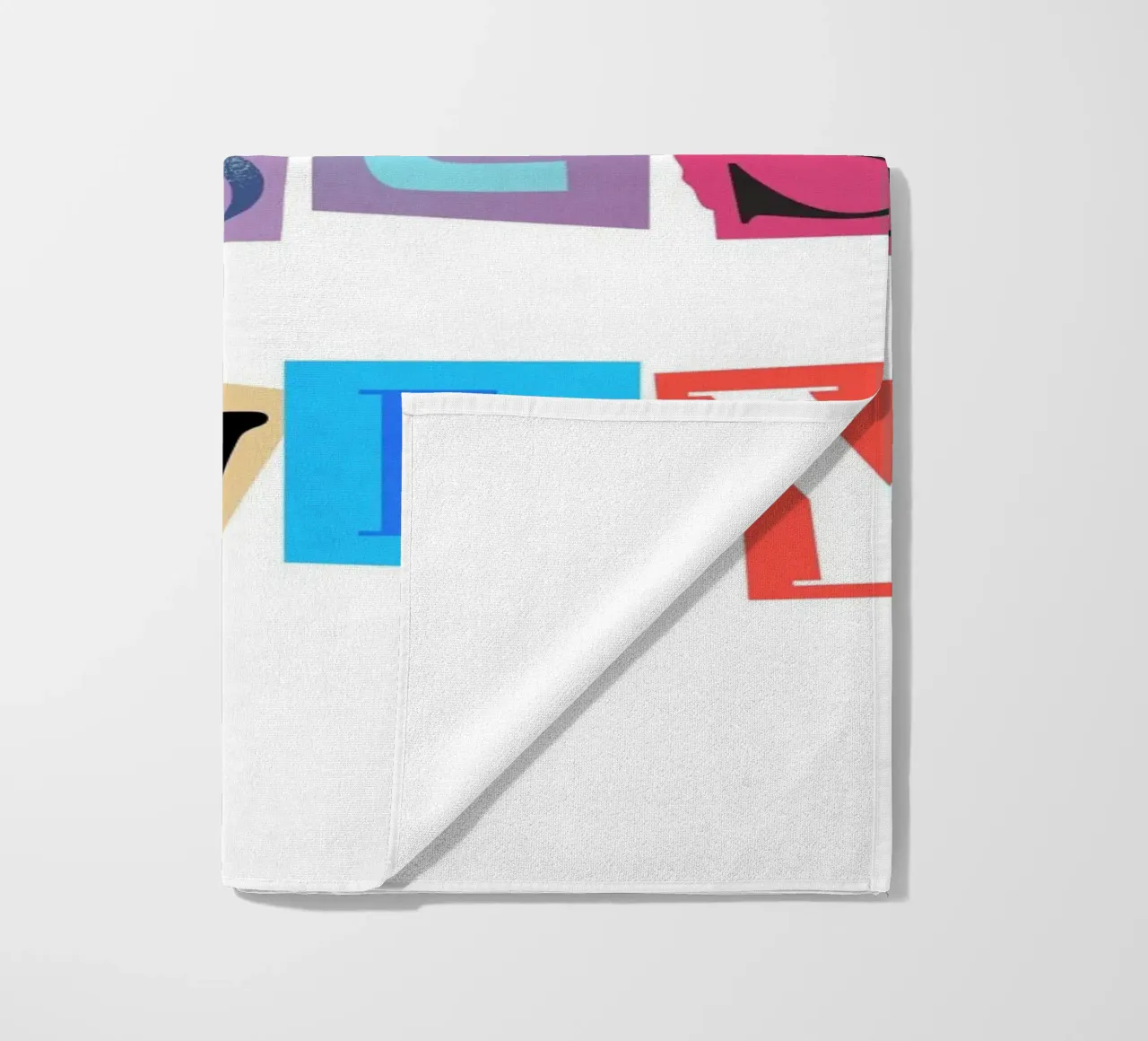 "Good Vibes Only" Cut-Out Collage - Retro Text Art beach towel by homdeco