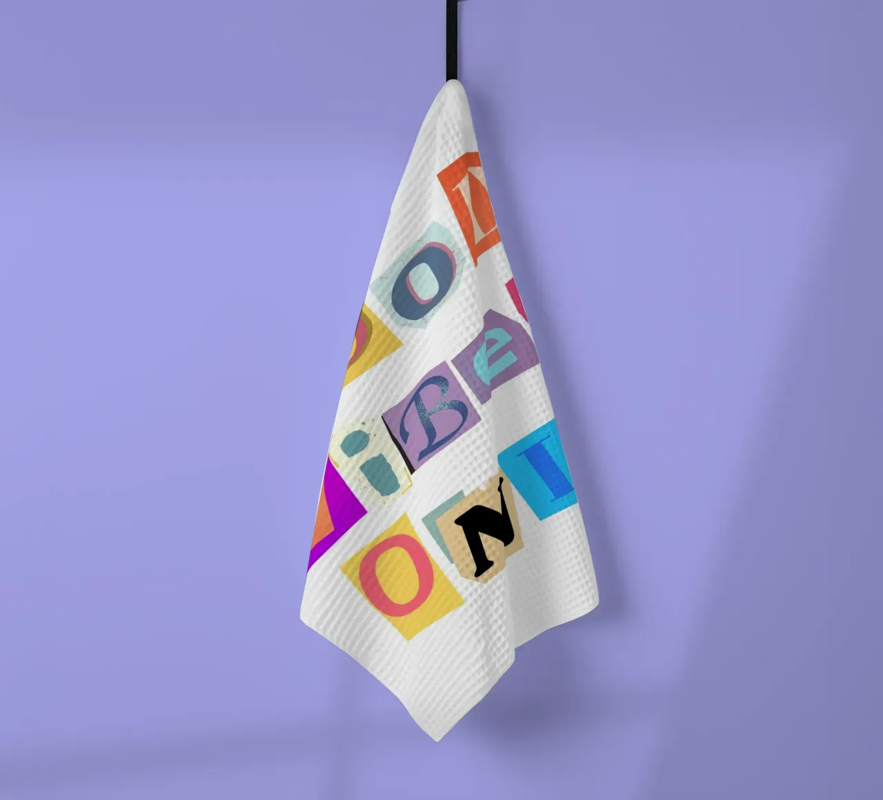 Collage découpé "Good Vibes Only" - Retro Text Art torchon de homdeco