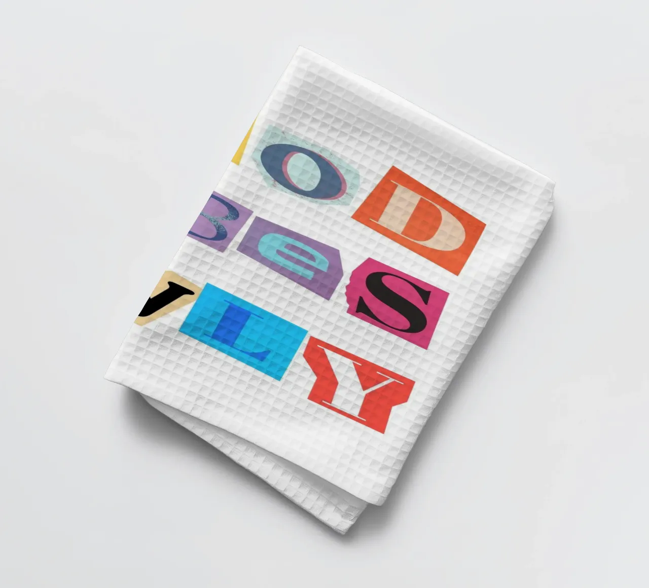 Collage découpé "Good Vibes Only" - Retro Text Art torchon de homdeco