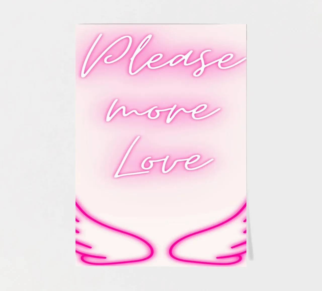 "Please More Love" Neon Wings - Aesthetic Digital Print sticker sheet by homdeco