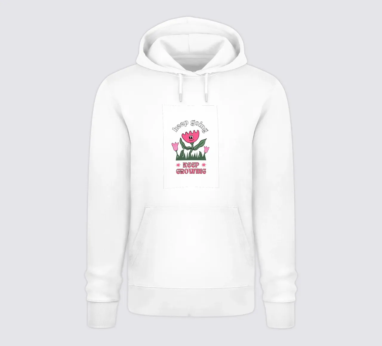"Keep Going Keep Growing" - Stampa retro Flower Power felpa con cappuccio da homdeco