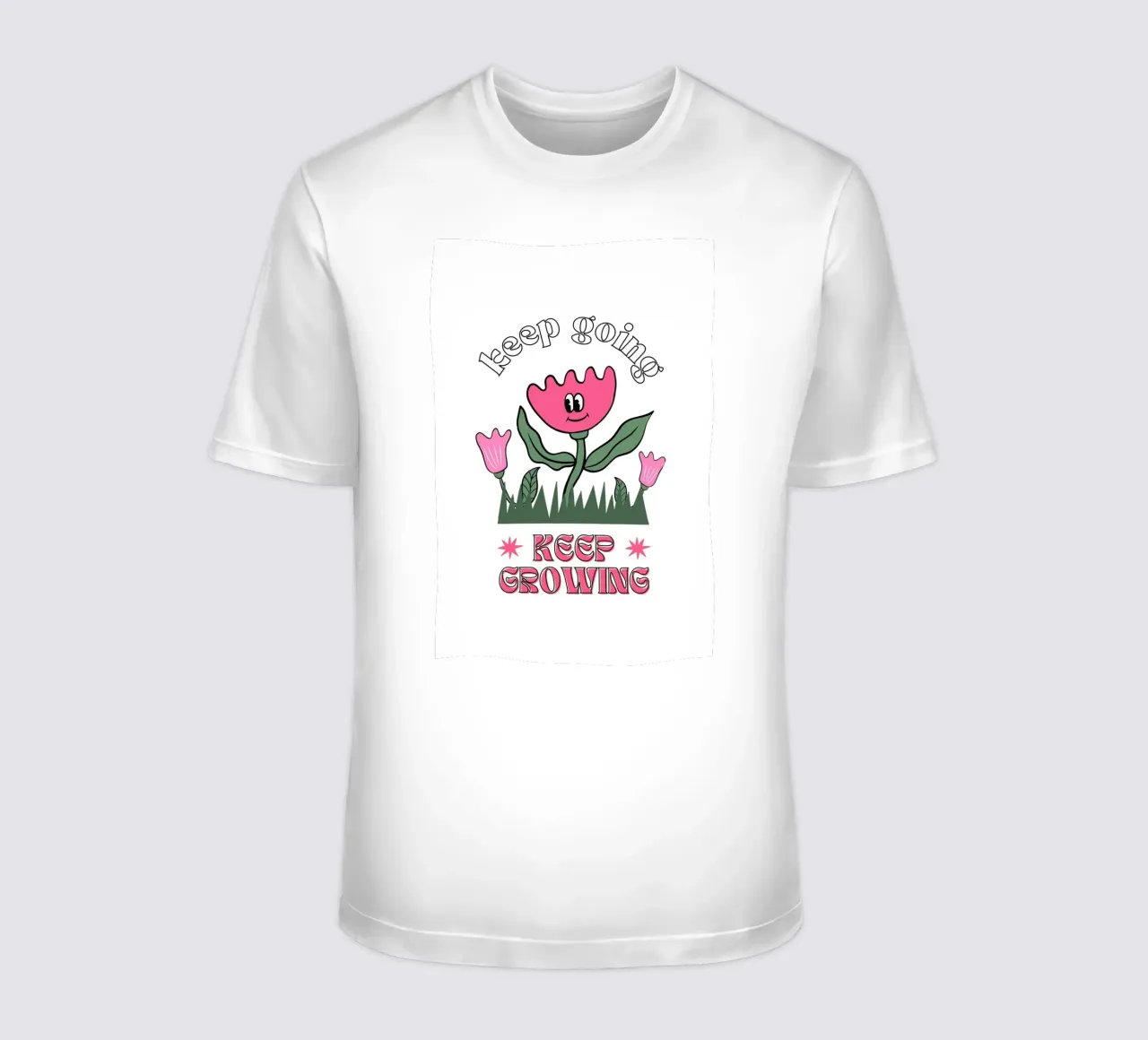 "Keep Going Keep Growing" - Retro Flower Power Print t-shirt by homdeco