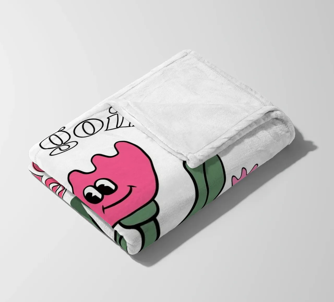 "Keep Going Keep Growing" - Retro Flower Power Print fleece blanket by homdeco