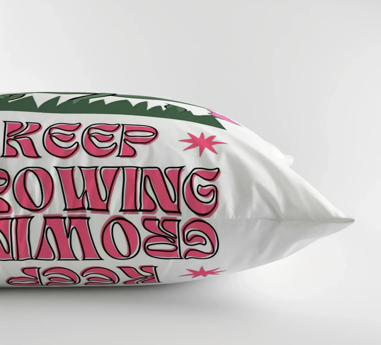 "Keep Going Keep Growing" - Stampa retro Flower Power cuscino da homdeco