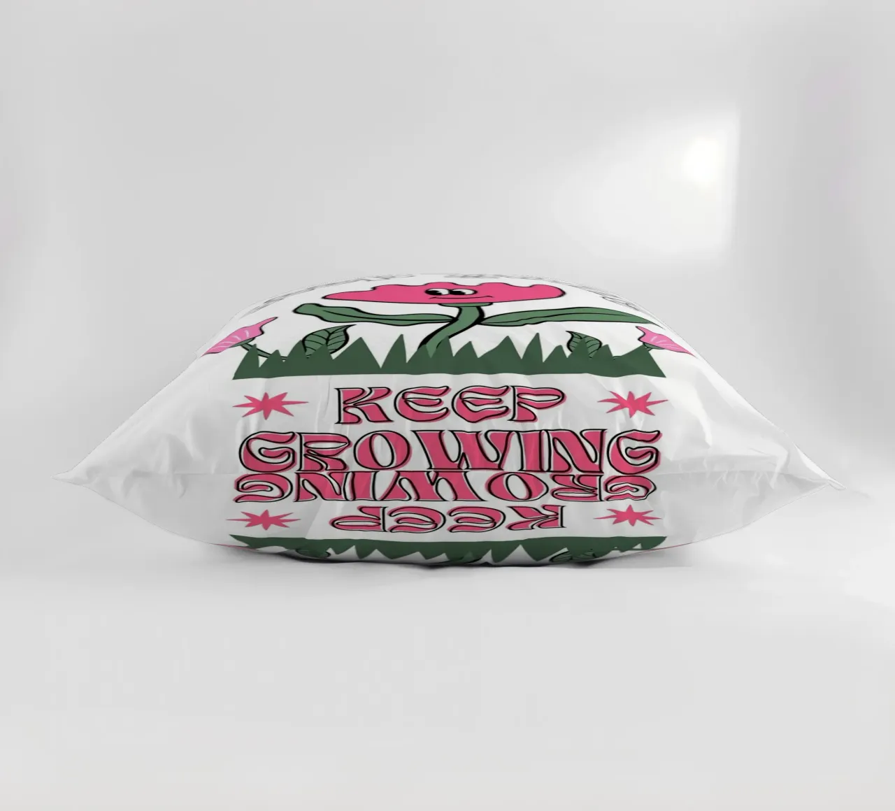 "Keep Going Keep Growing" - Stampa retro Flower Power cuscino da homdeco