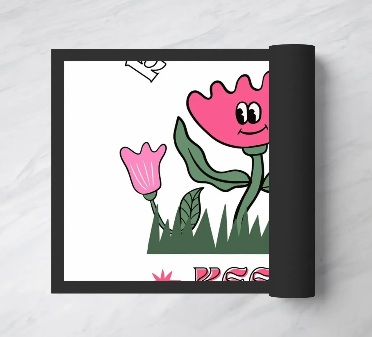 "Keep Going Keep Growing" - Retro Flower Power Print doormat by homdeco
