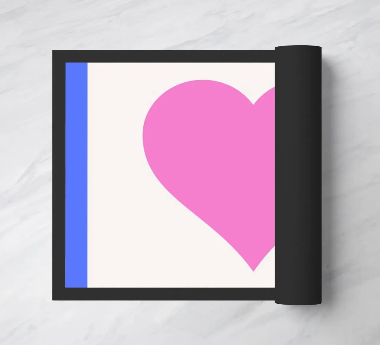 Lucky Cowgirl Ace of Hearts - Blue & Pink Print doormat by homdeco
