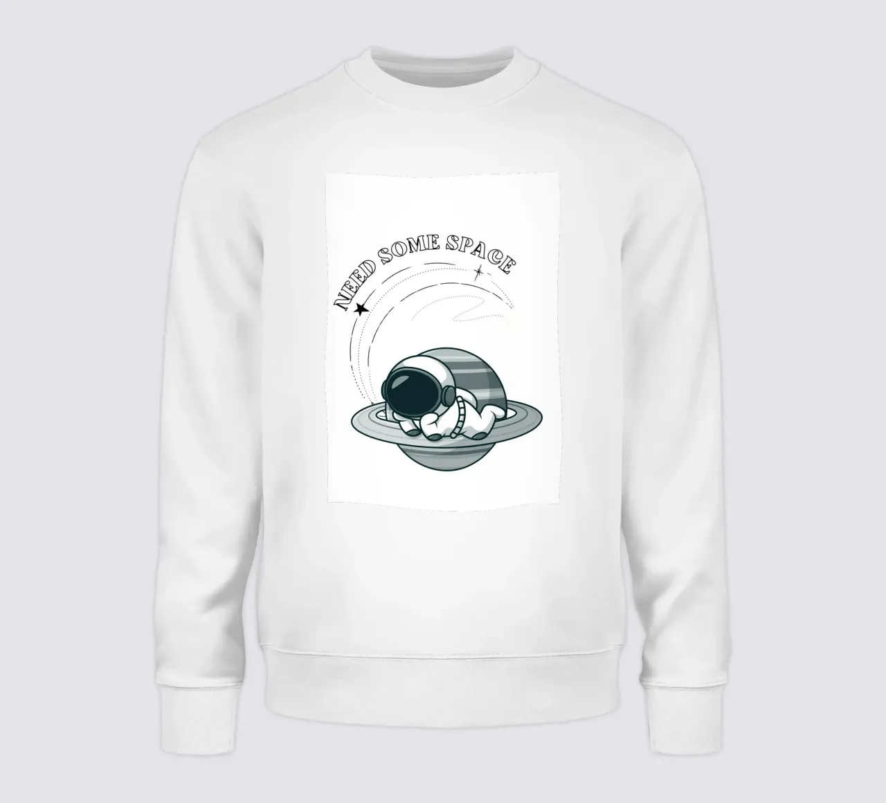 "Need Some Space" Astronaut Nap - Minimalist Print sweatshirt by homdeco