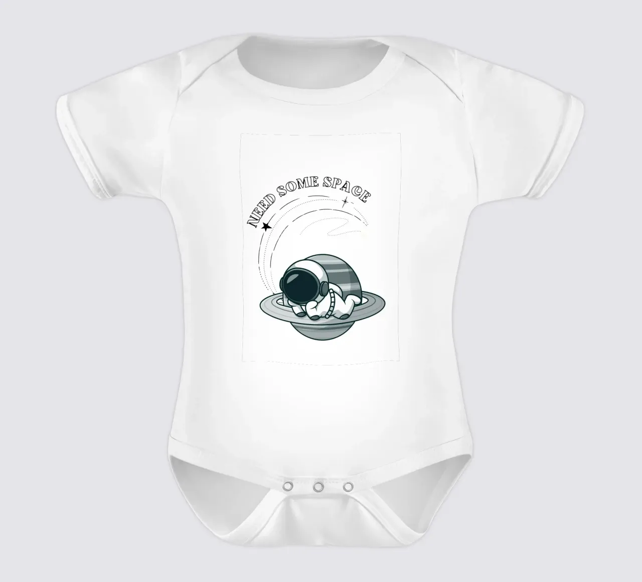 "Need Some Space" Astronaut Nap - Minimalist Print short-sleeve baby romper by homdeco