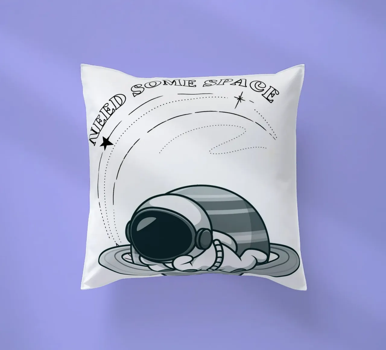 "Need Some Space" Astronaut Nap - Minimalist Print decorative cushion by homdeco