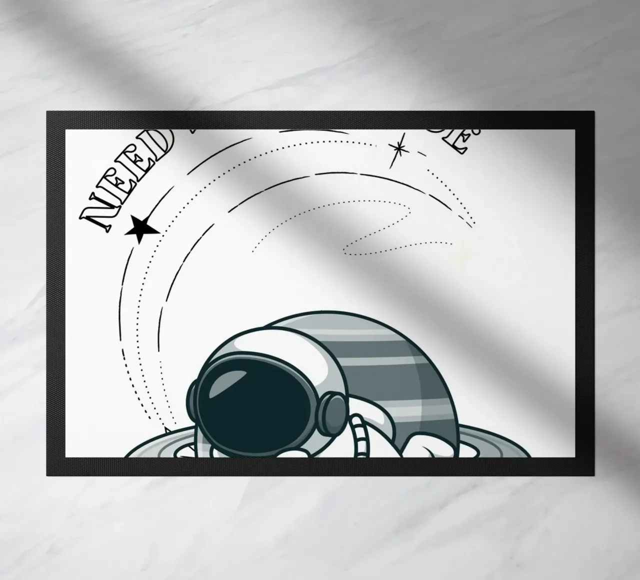 "Need Some Space" Astronaut Nap - Minimalist Print doormat by homdeco
