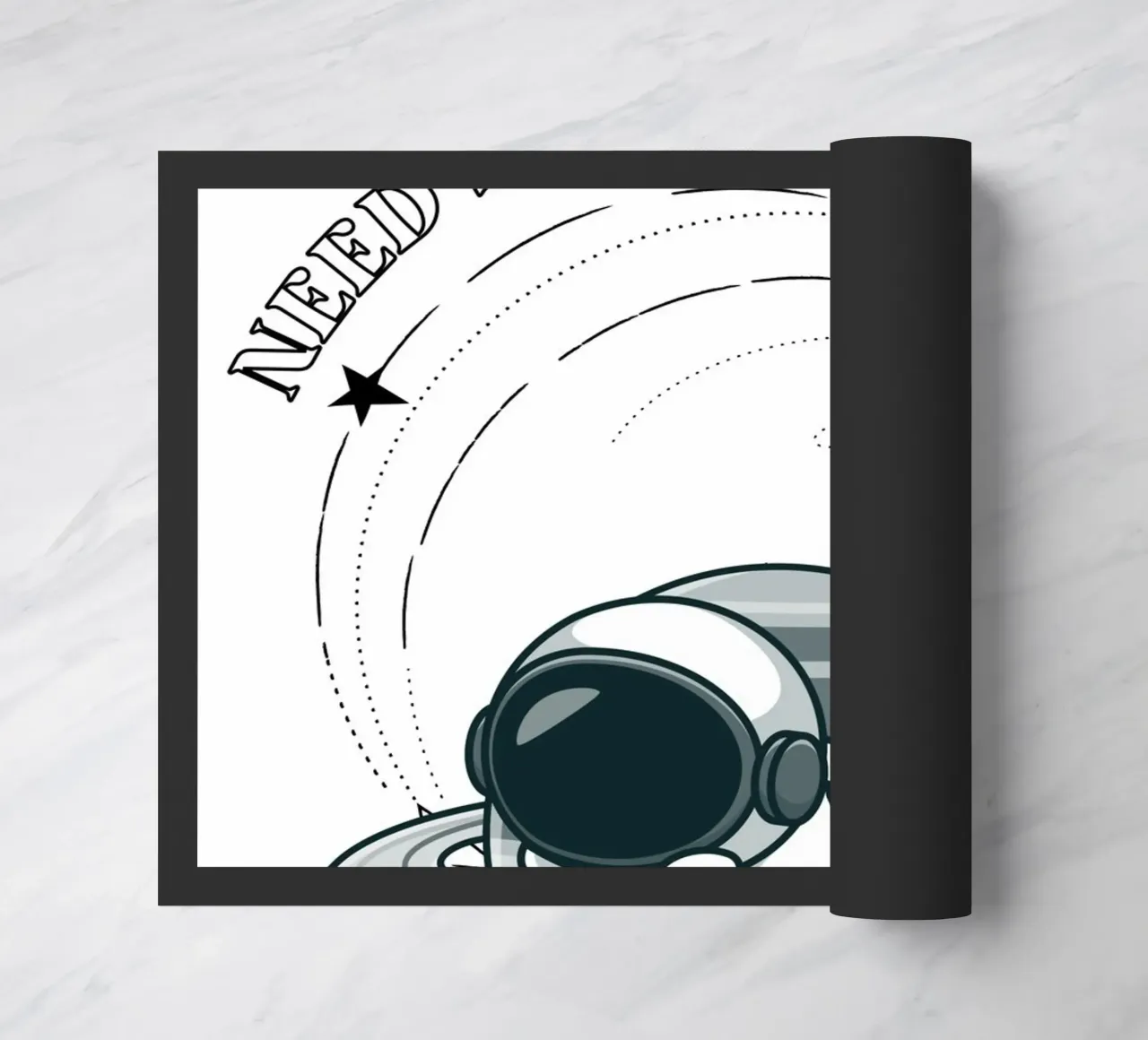 "Need Some Space" Astronaut Nap - Minimalist Print doormat by homdeco