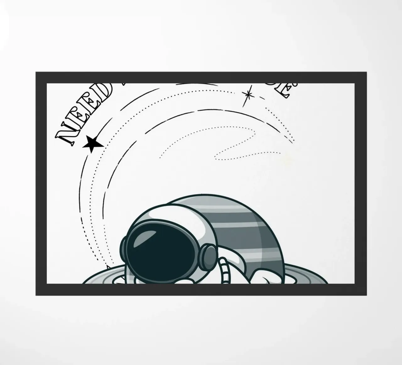 "Need Some Space" Astronaut Nap - Minimalist Print doormat by homdeco