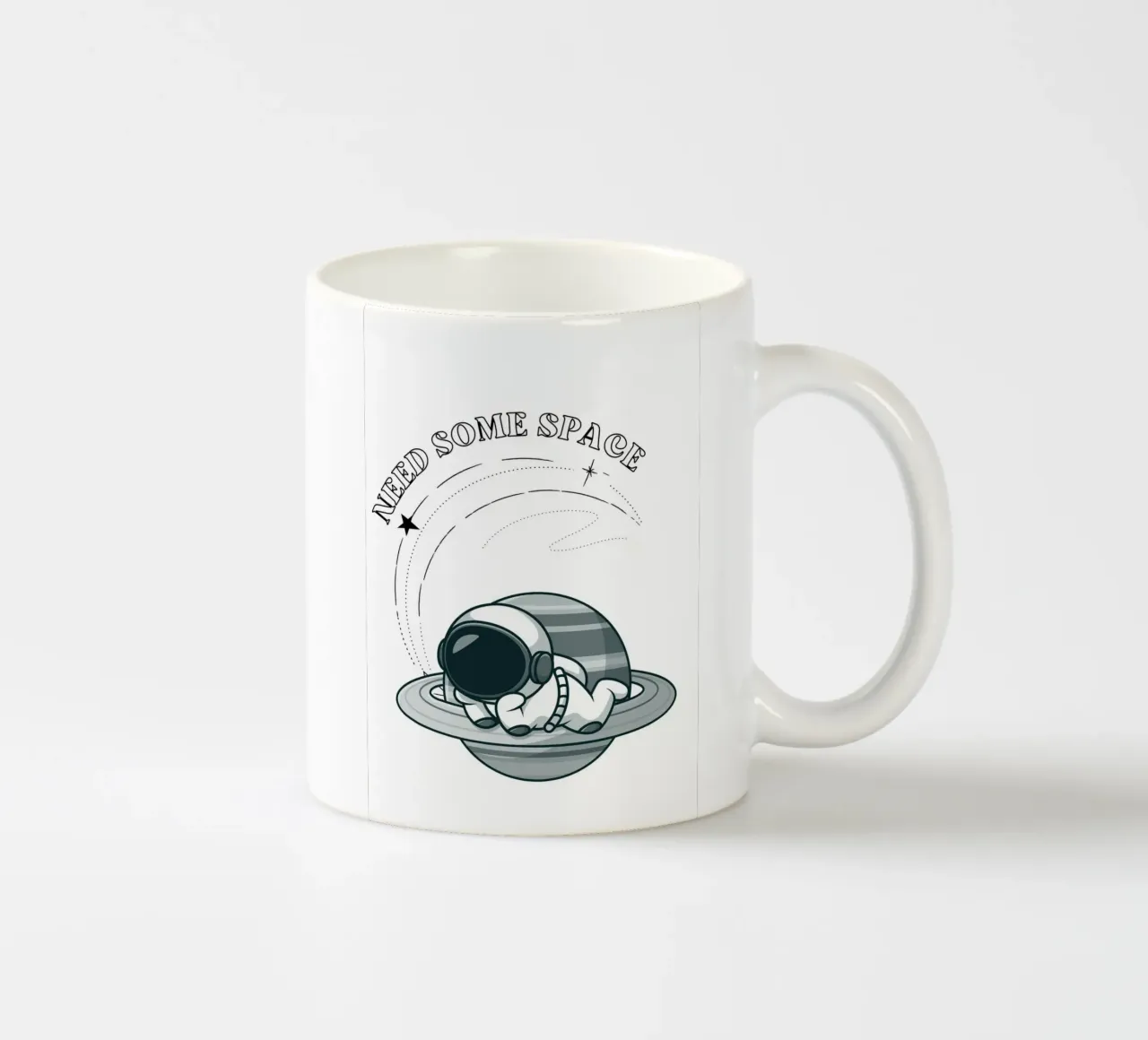 "Need Some Space" Astronaut Nap - Minimalist Print ceramic mug by homdeco