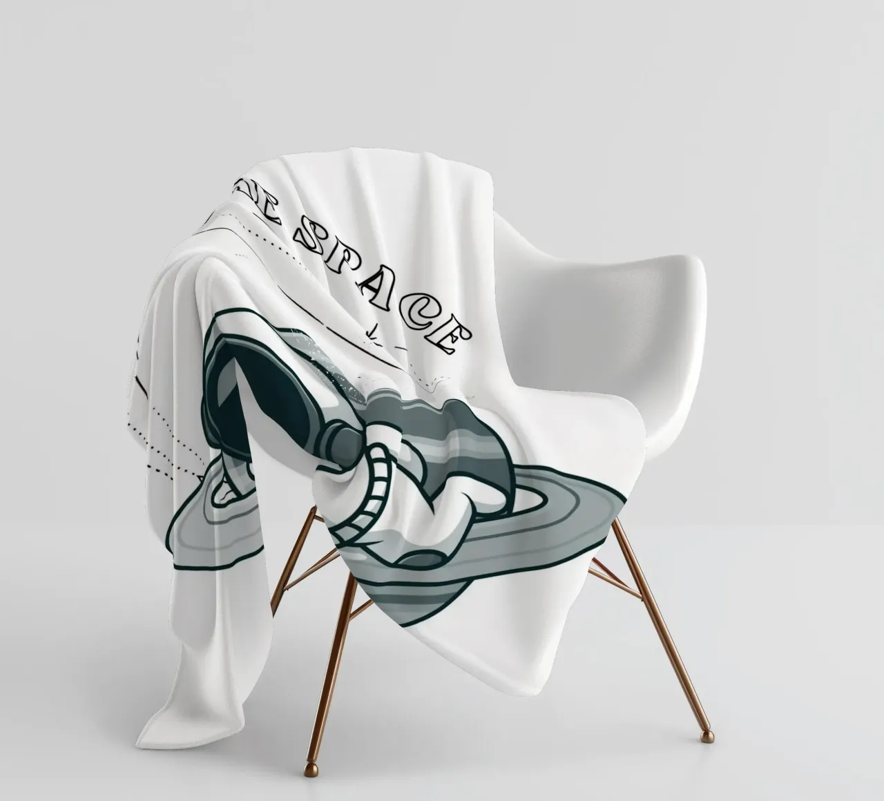 "Need Some Space" Astronaut Nap - Minimalist Print fleece blanket by homdeco