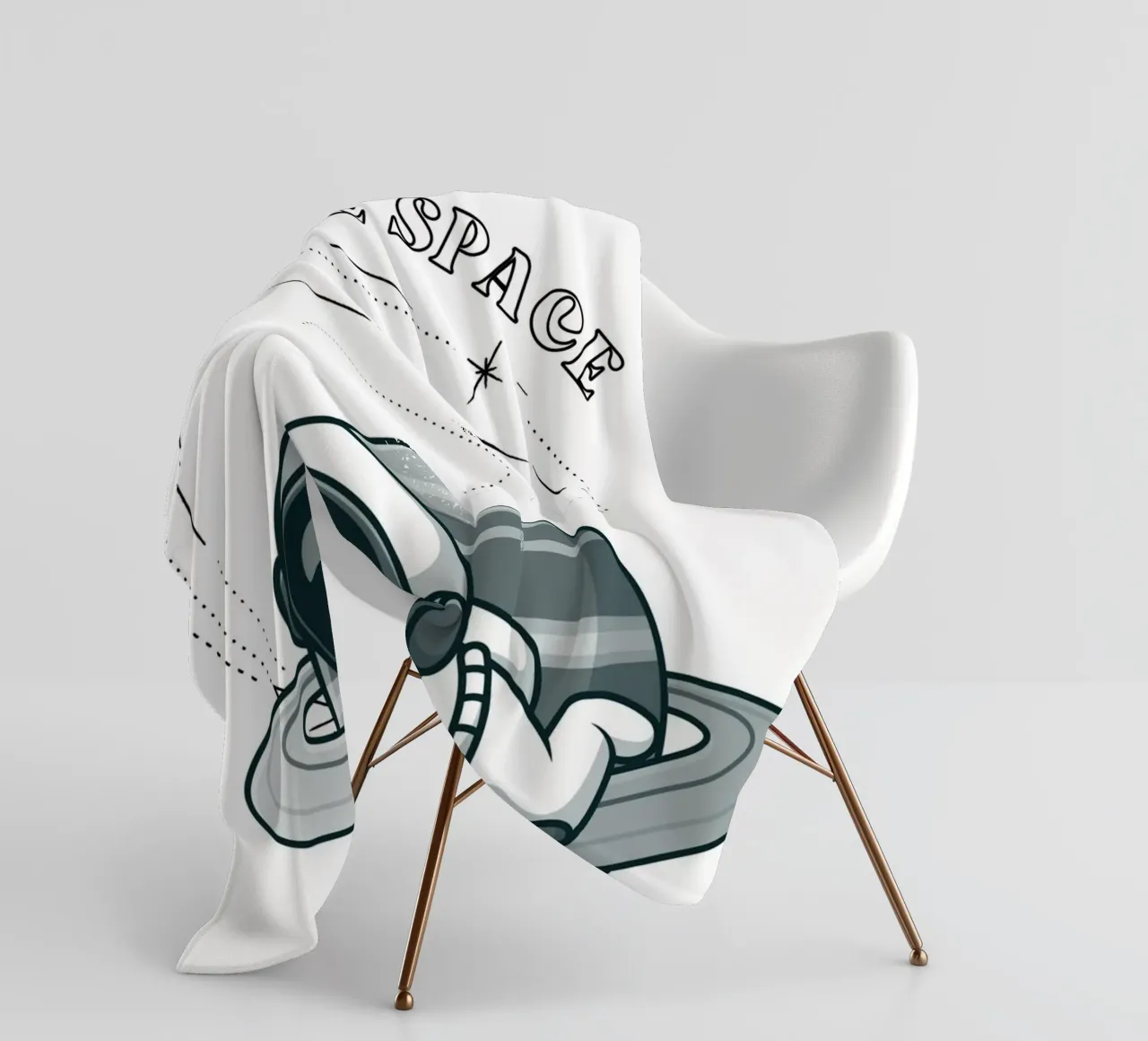 "Need Some Space" Astronaut Nap - Minimalist Print fleece blanket by homdeco