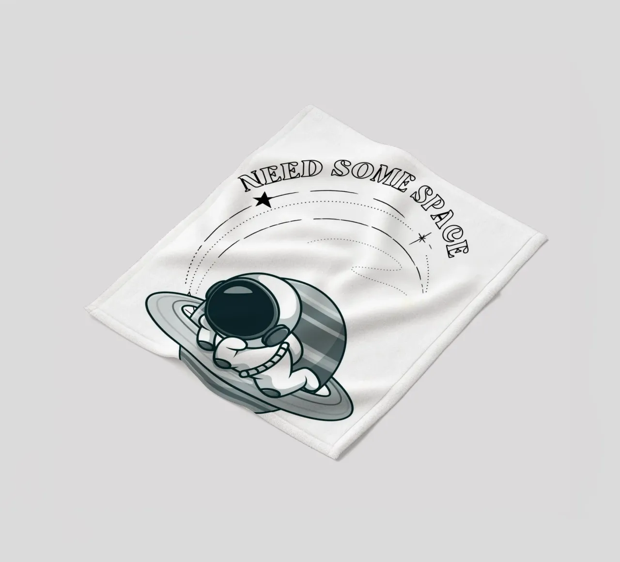 "Need Some Space" Astronaut Nap - Minimalist Print fleece blanket by homdeco