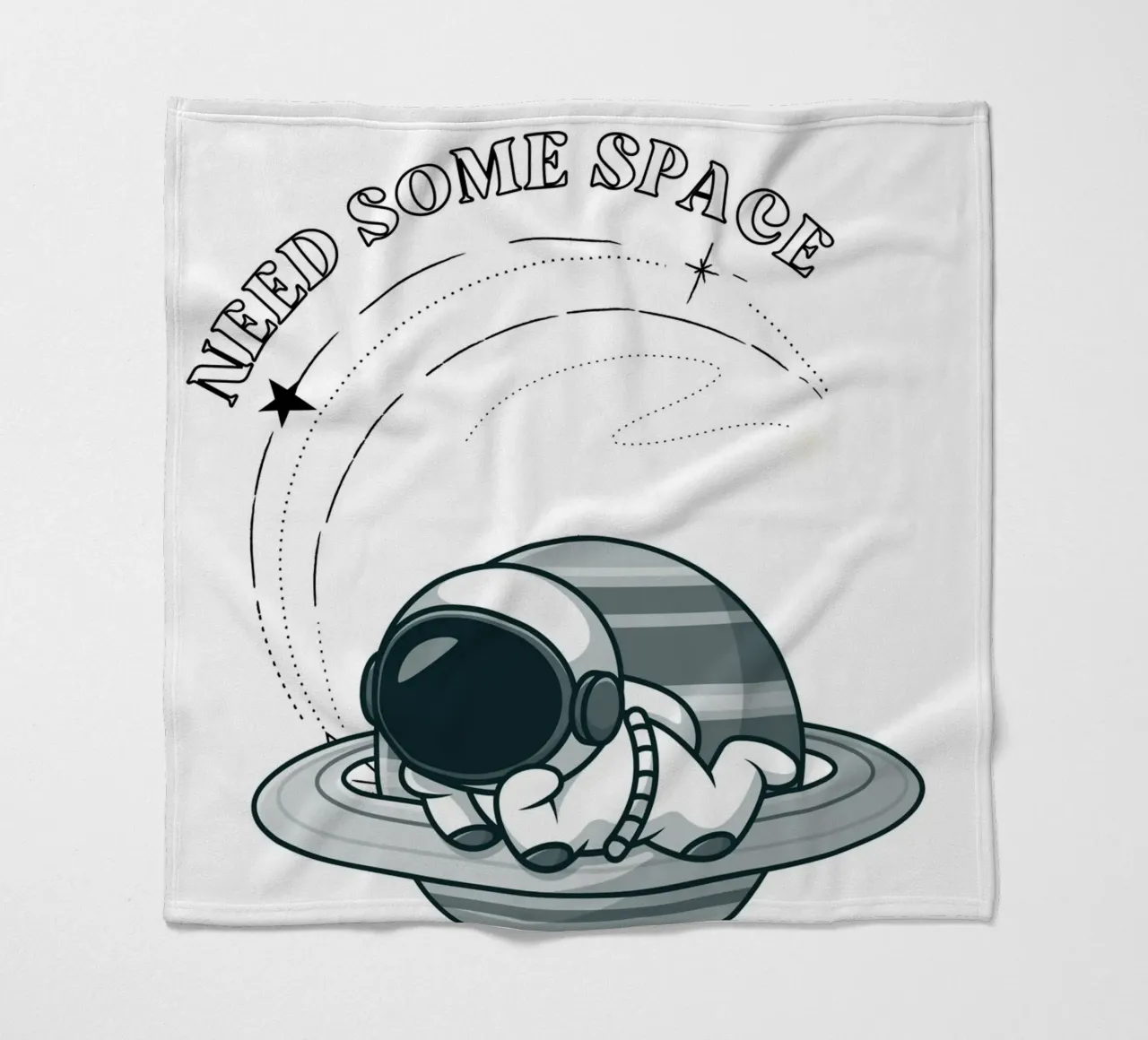 "Need Some Space" Astronaut Nap - Minimalist Print fleece blanket by homdeco