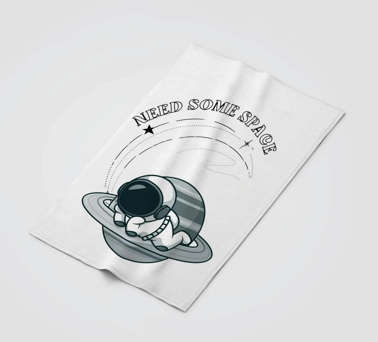 "Need Some Space" Astronaut Nap - Minimalist Print fleece blanket by homdeco