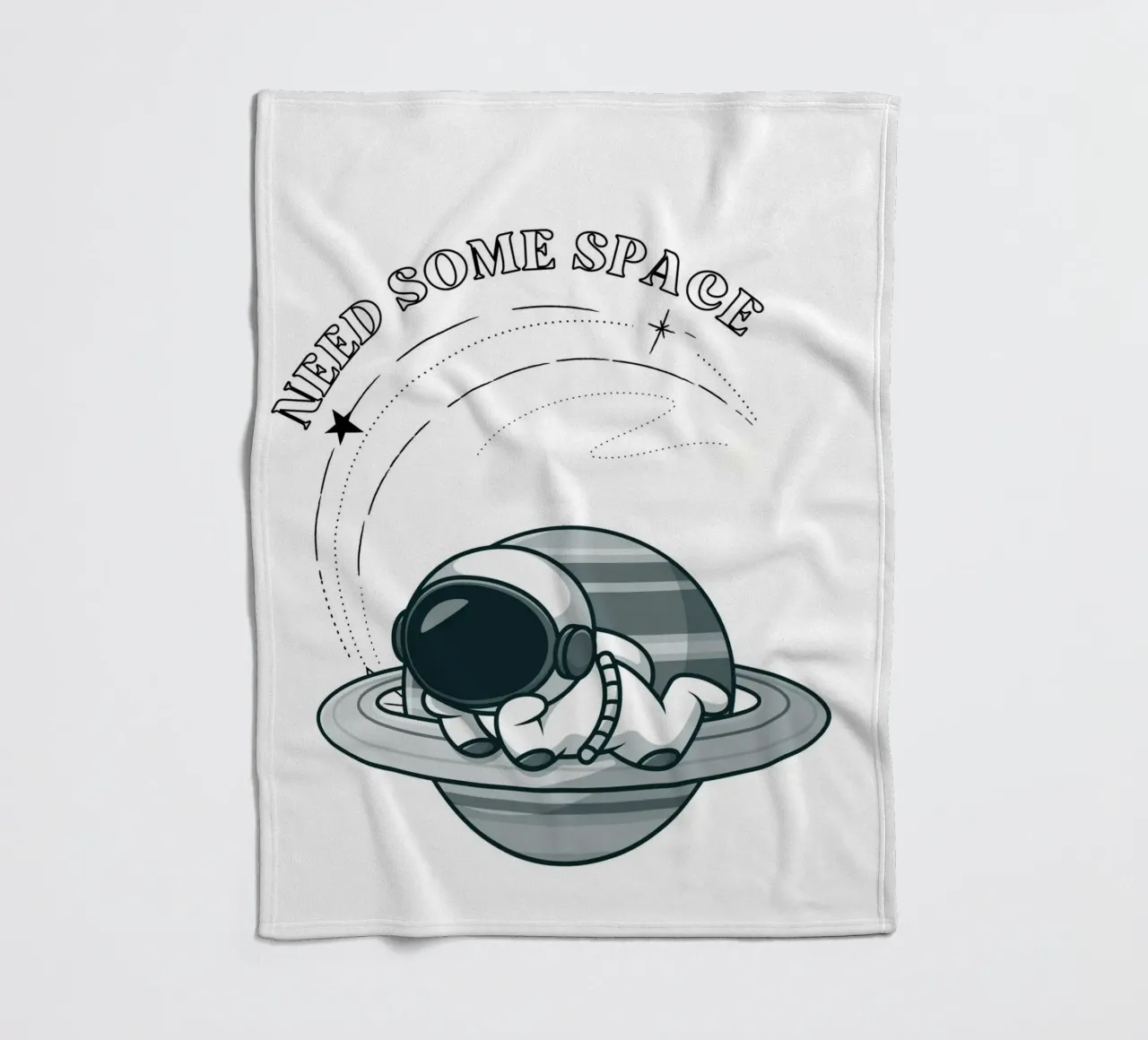 "Need Some Space" Astronaut Nap - Minimalist Print fleece blanket by homdeco