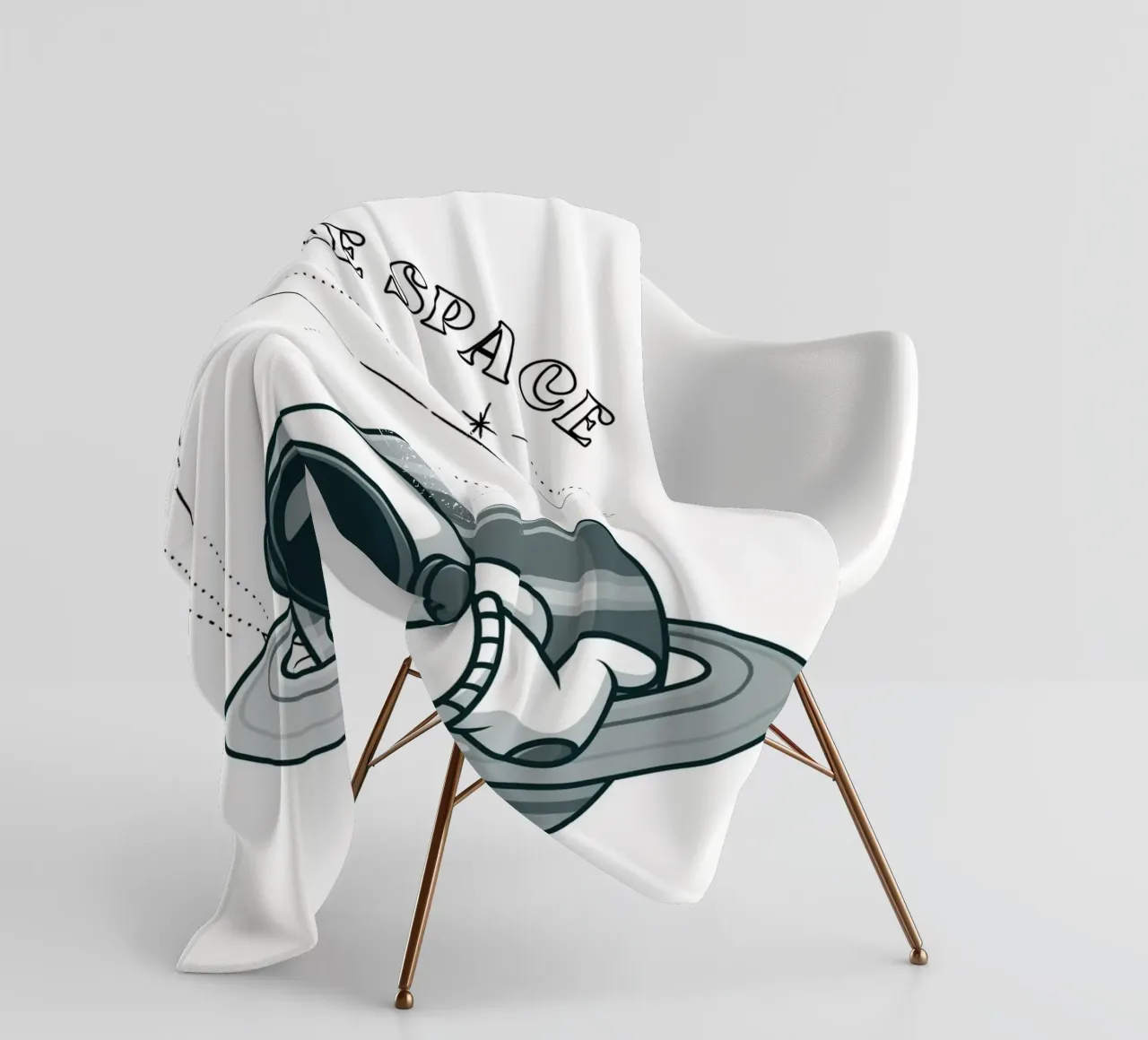 "Need Some Space" Astronaut Nap - Minimalist Print fleece blanket by homdeco