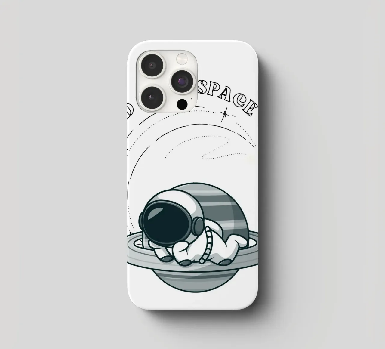 "Need Some Space" Astronaut Nap - Minimalist Print iphone case by homdeco