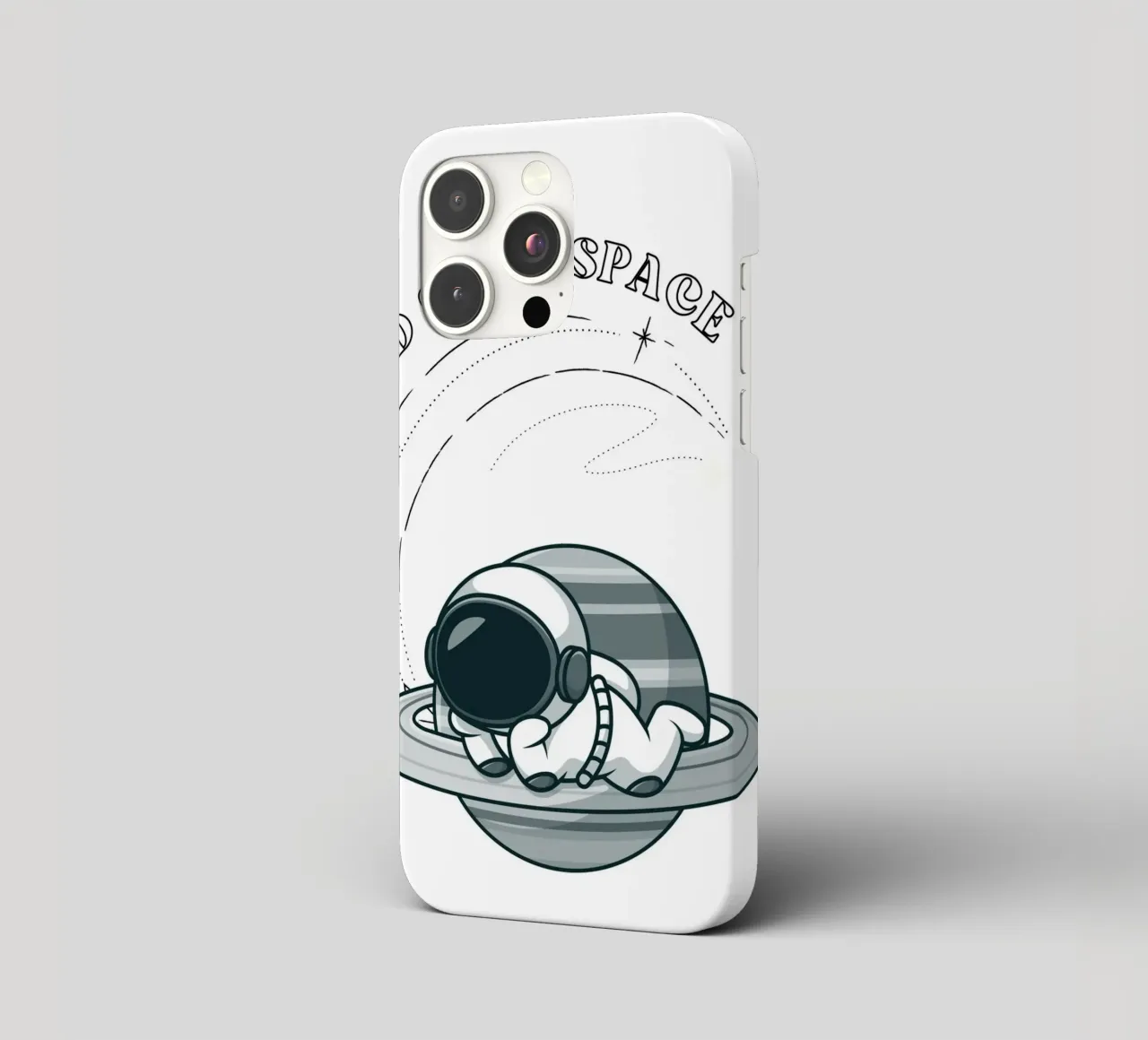 "Need Some Space" Astronaut Nap - Minimalist Print iphone case by homdeco